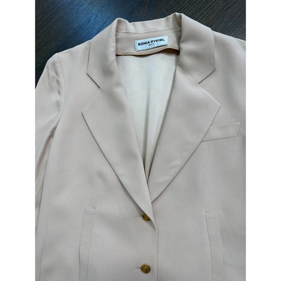 Sonia Rykiel Paris Vintage Lightweight Jacket Blazer in Blush Tan~ S - Picture 5 of 9